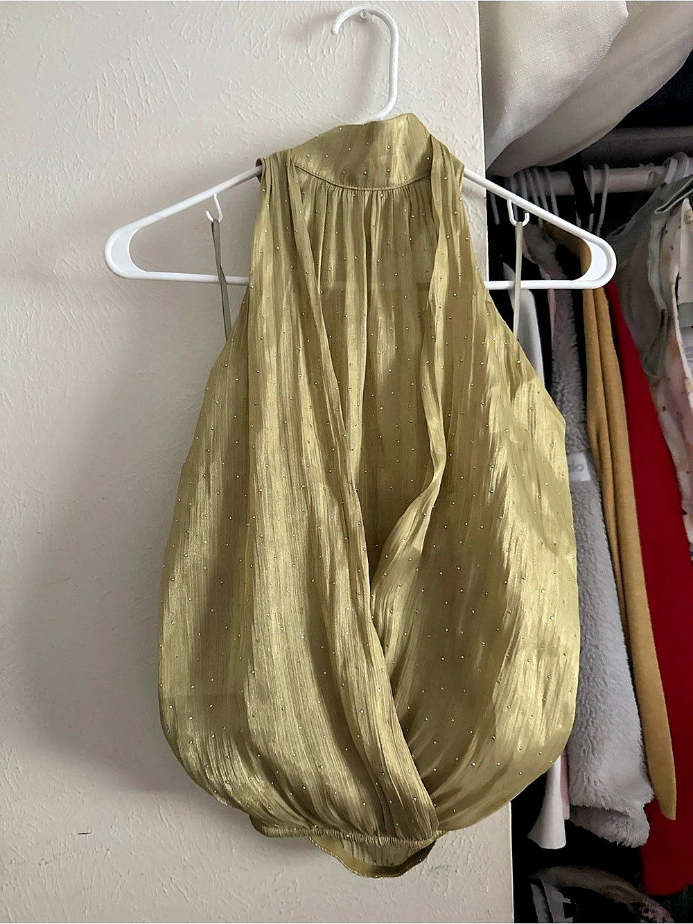 Olive Green Sleeveless Blouse Like New